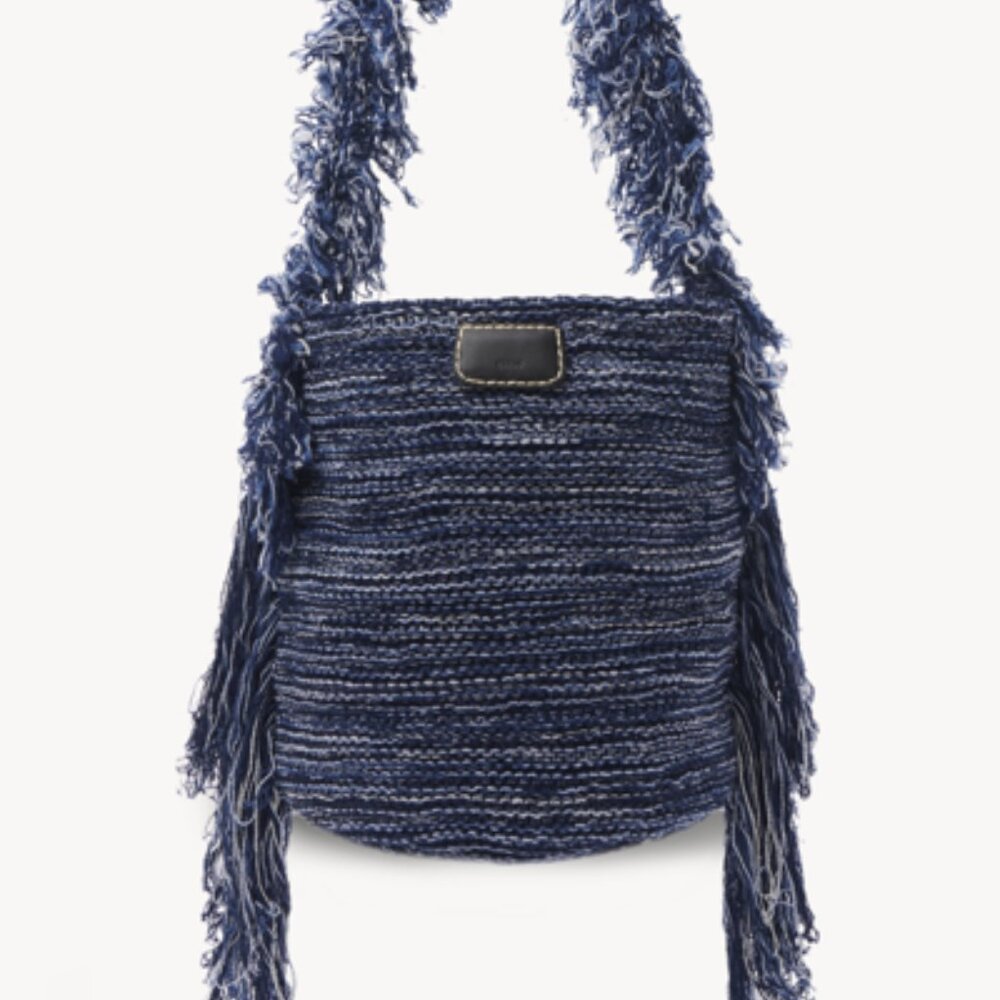 NWT Chloe Jorge Ocean Waves Cashmere Knit Bucket Bag - Picture 16 of 16